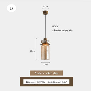 Kronleuchter aus Craquelé-Glas im Retro-Design für modernes Interieur