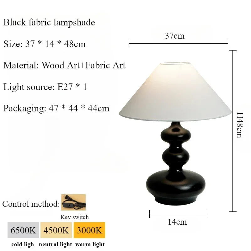 lampes de table modernes en bois et tissu pour décoration intérieure - vue 15 sur 15