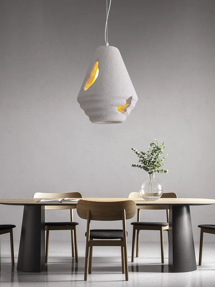 suspension lampe art moderne créatif nordique wabi sabi éclairage décoration - vue 4 sur 12
