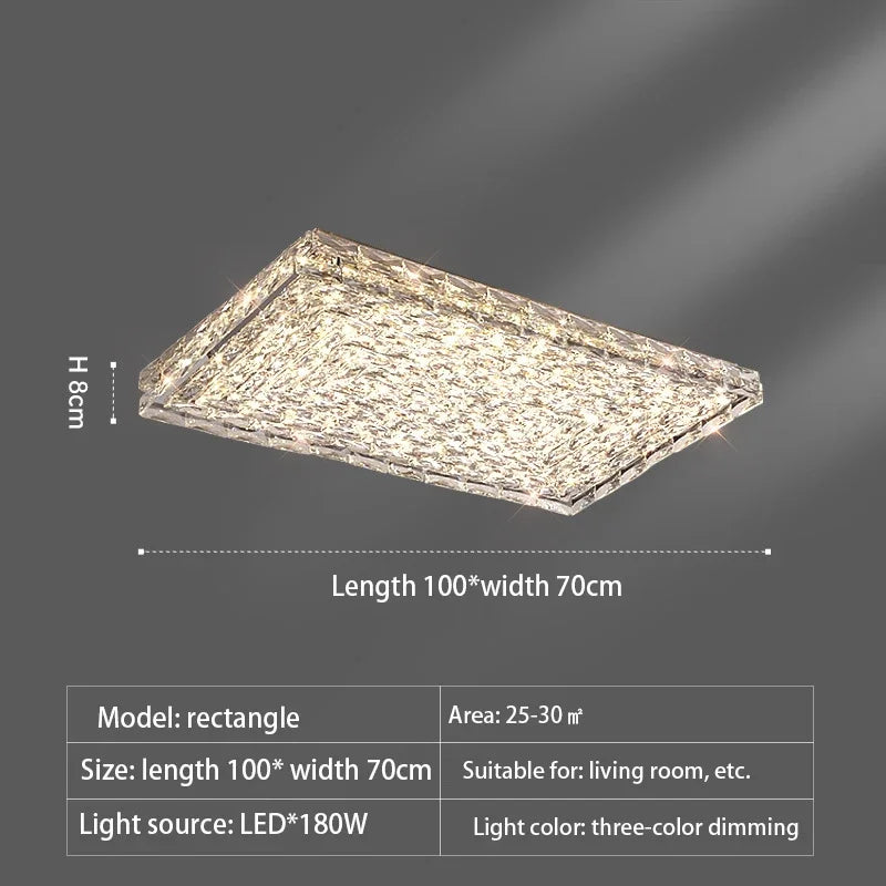 LED-Deckenleuchte Quadrat Kristall Luxus für Innendekoration