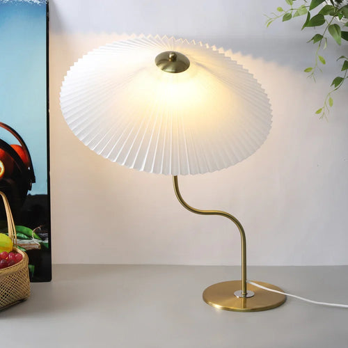 Retro-Tischlampe in dekorativer Schirmform, schwenkbar - vue 3 sur 12