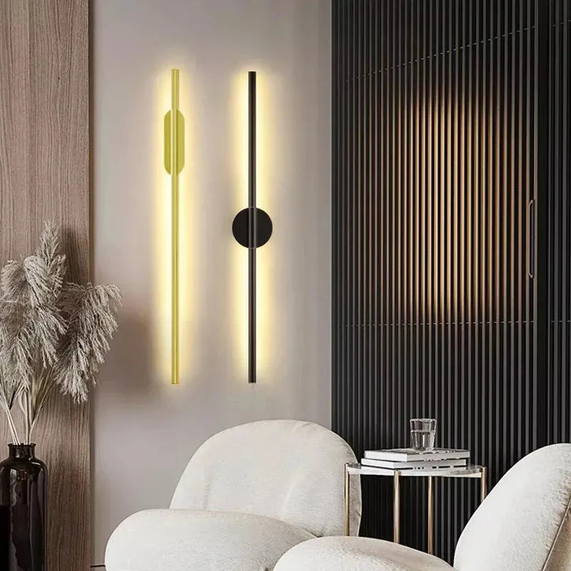 Une paire applique murale LED lampe moderne or applique murale LED applique salon décor à la maison applique murale pour escalier couloir 60/100 cm 2 pièces - vue 5 sur 10