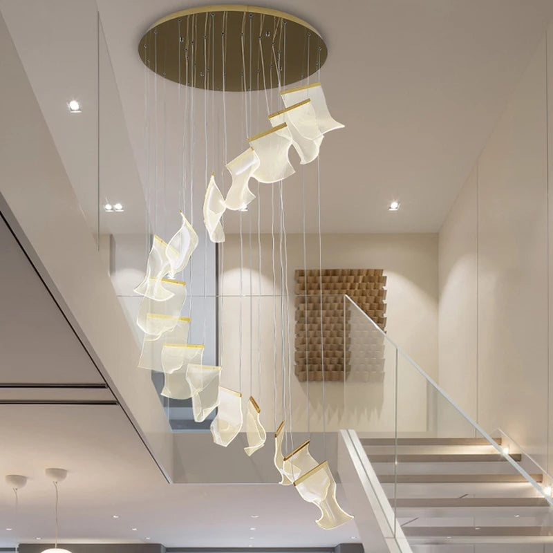 Nordic Modern Luxury Attic Chandelier Living Room Dining Room Dining Table Chandelier Hotel Lobby Staircase Hanging Chandelier - vue 6 sur 12