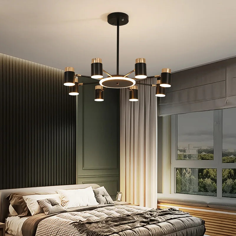 Kronleuchter LED drehbar aus Metall mit 3-stufiger Dimmung - vue 3 sur 11