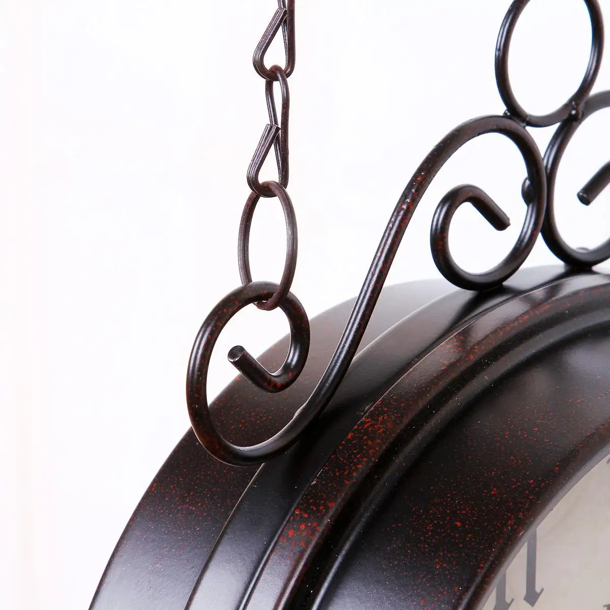 horloge murale ronde double face oiseaux et rose - vue 7 sur 6