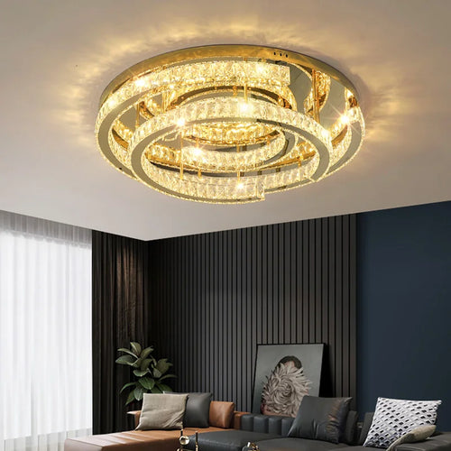 plafonnier led moderne en cristal design réglable