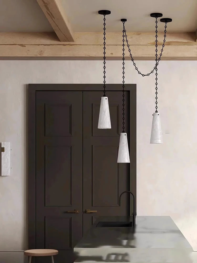 lustre led en marbre sur mesure décoration intérieure - vue 8 sur 8