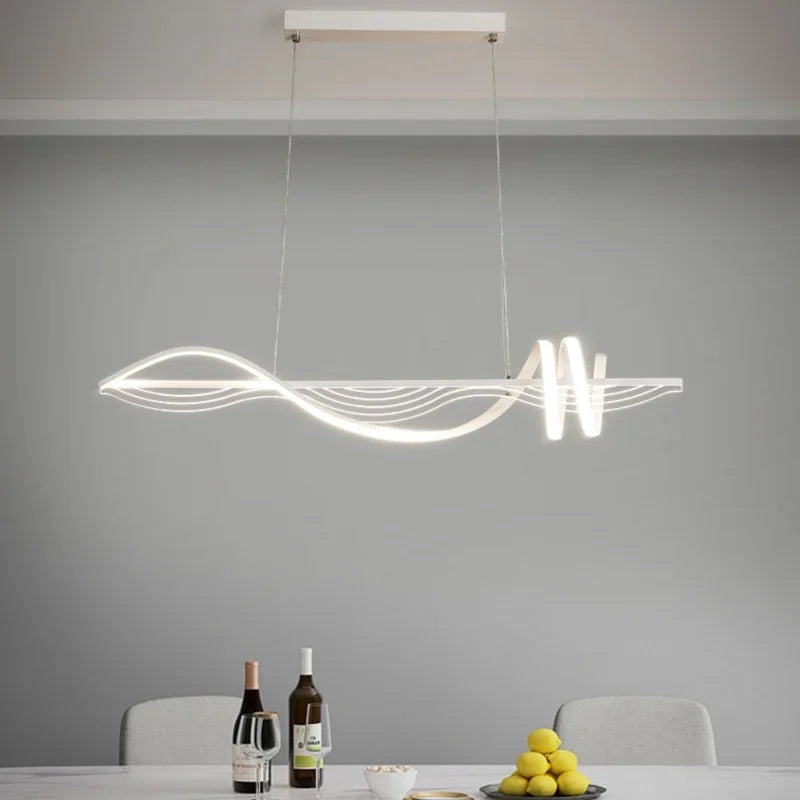 lustre linéaire moderne pour décoration intérieure et ambiance lumineuse - vue 2 sur 8