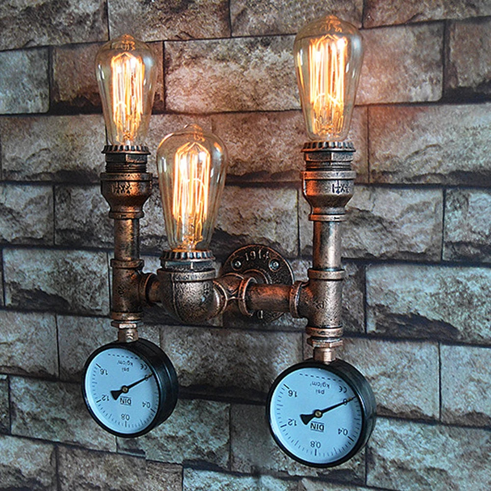 applique murale vintage steampunk à tuyau d'eau design industriel - vue 5 sur 10
