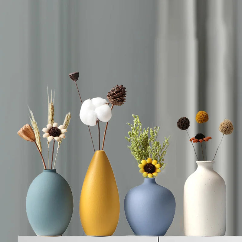 vase en céramique pour fleurs sèches décoration nordique créative - vue 2 sur 10