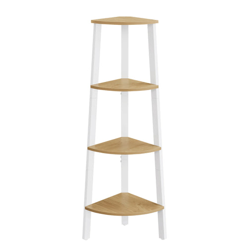 VASAGLE Corner Shelf Unit, 4-Tier Corner Shelf, Ladder Shelf for Living Room, Bookshelf or Plant Stand, Industrial Accent - vue 9 sur 8