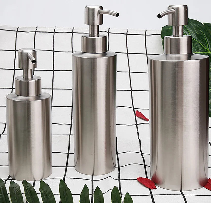 distributeur de savon liquide en acier inoxydable pour cuisine et salle de bain - vue 3 sur 9