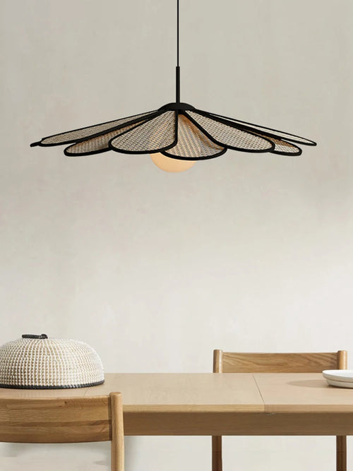 lustre créatif en rotin style japonais pour intérieur moderne