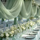 Chemin de table gaze transparente blanc decoration mariage