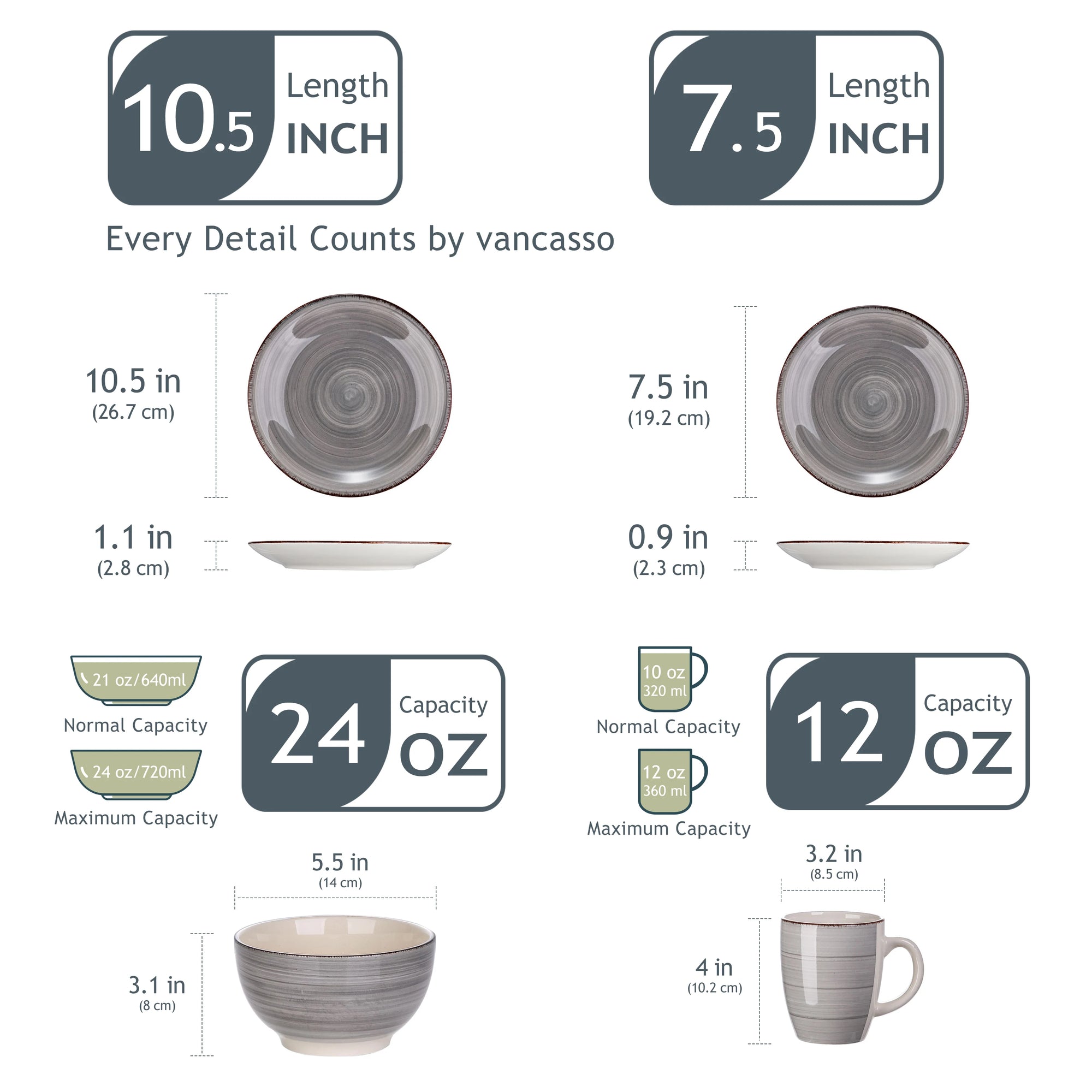 Service de table porcelaine vintage rayures 16 pieces