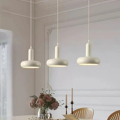 Bauhaus Pendelleuchte nordisch retro weiß - vue 2 sur 12