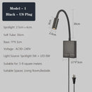 Moderne LED-Wandleuchte mit USB-Anschlüssen und Schalter