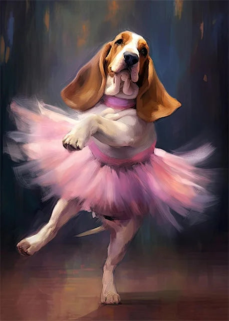 portraits de ballerine de chien art abstrait mural kawaii - vue 14 sur 26