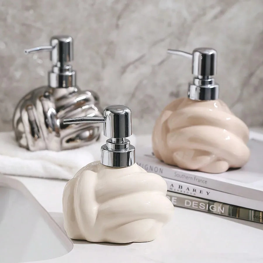 bouteille en céramique pour lotion et savon décorative - vue 5 sur 6