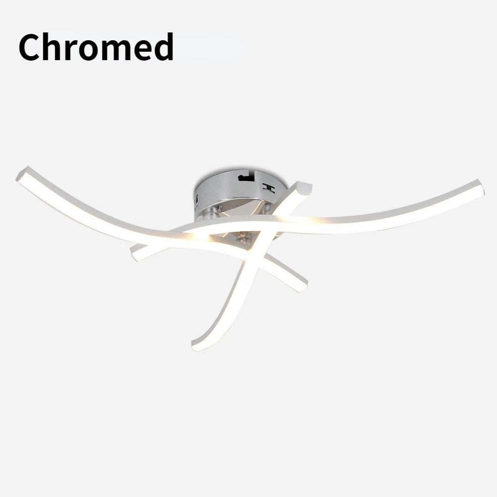 plafonnier chromé ondulé LED Surface