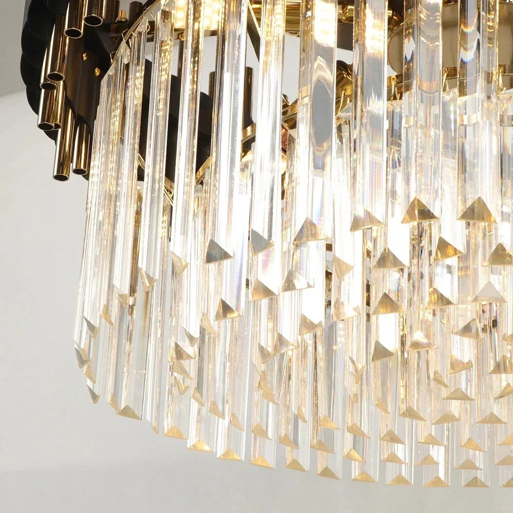 plafonnier led suspendu en cristal design nordique décoratif - vue 6 sur 12