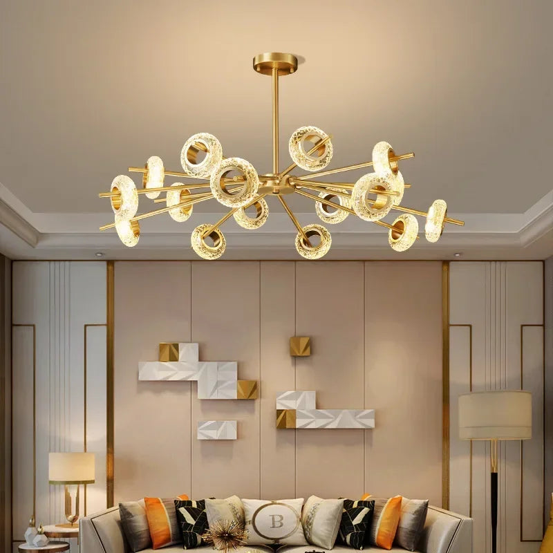 lustre moderne en cristal design pour décoration intérieure - vue 4 sur 10