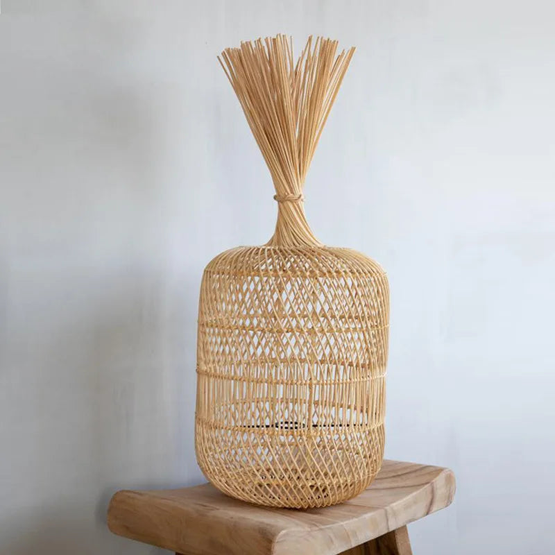 Lampadaire en rotin style Vintage nostalgique Simple - vue 5 sur 16