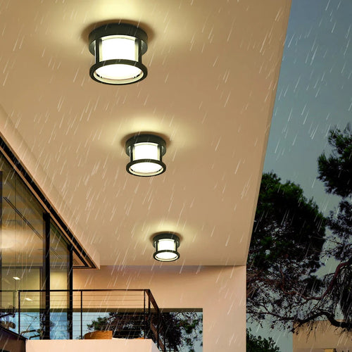 plafonnier led étanche pour balcon jardin cour carré rond