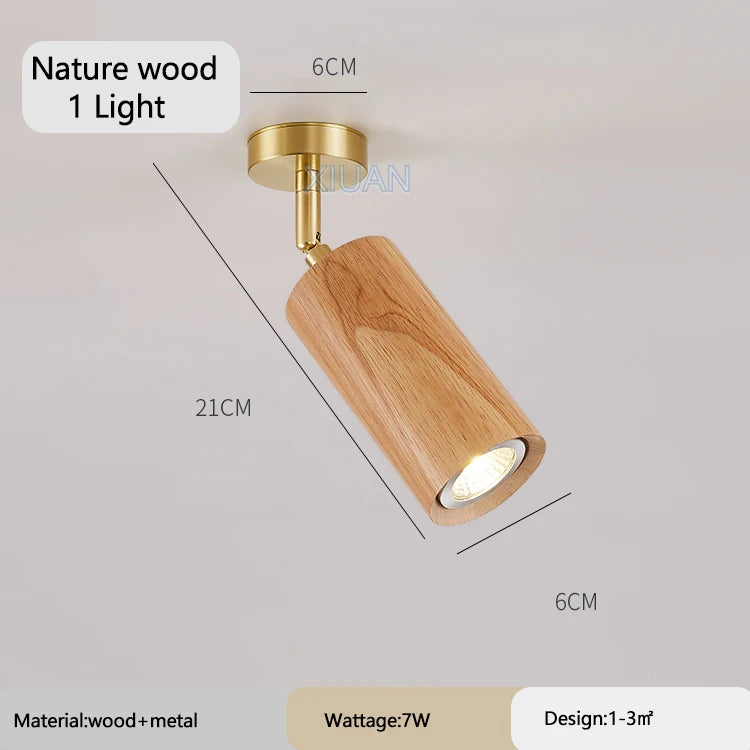 spot de plafond réglable en bois pour hôtel et magasin