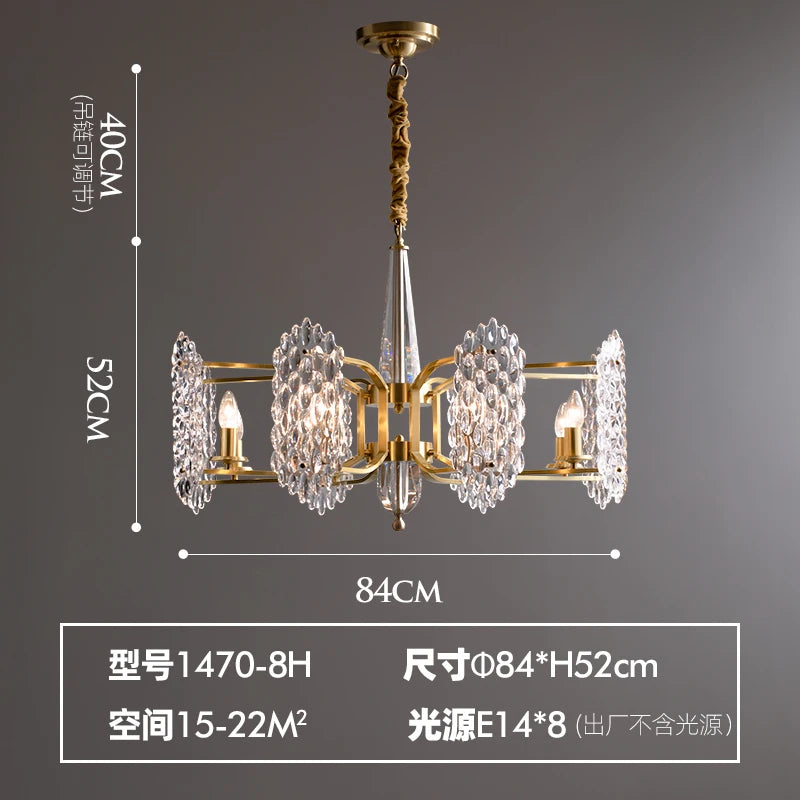 lustre moderne à led en cristal pour décoration nordique - vue 8 sur 10