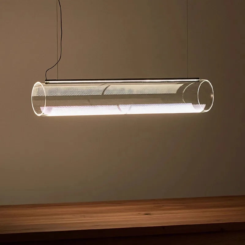 lustre en verre transparent moderne avec éclairage led décoratif - vue 2 sur 7