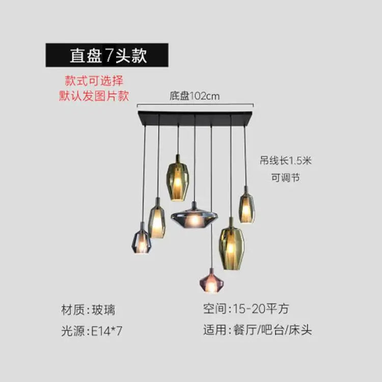 suspension en verre nordique créative pour intérieur moderne - vue 13 sur 13