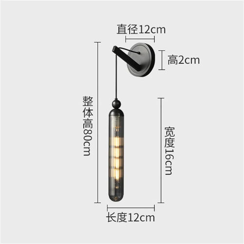 Moderne LED-Wandleuchte aus Messing und dekorativem Glas