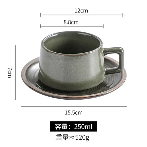 Service à thé céramique japonais rétro avec plateau