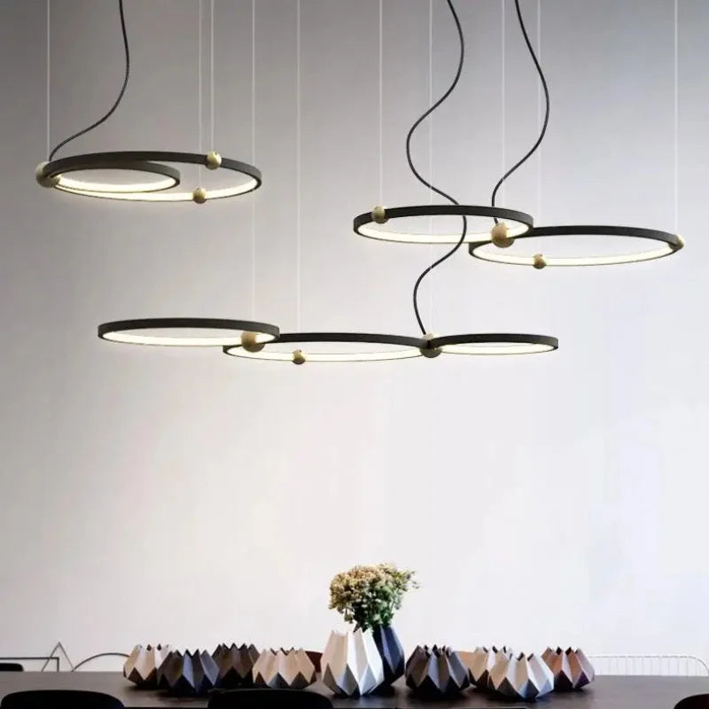 Moderner minimalistischer LED-Kronleuchter für Esstisch dekorativ - vue 6 sur 9