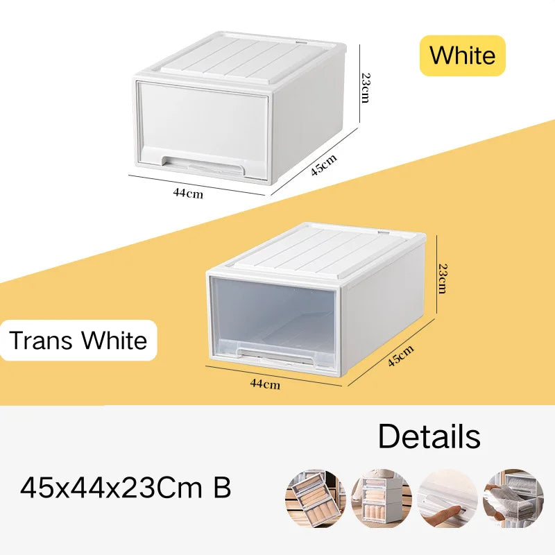 tiroirs empilables en plastique transparent pour rangement pratique - vue 40 sur 48
