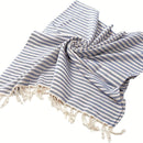 serviette de plage turque tissée coton style rayures