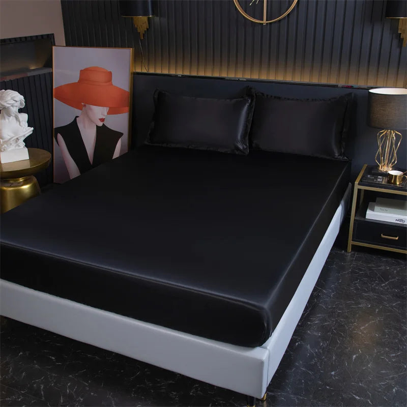 drap-housse haut de gamme en satin de luxe élastique