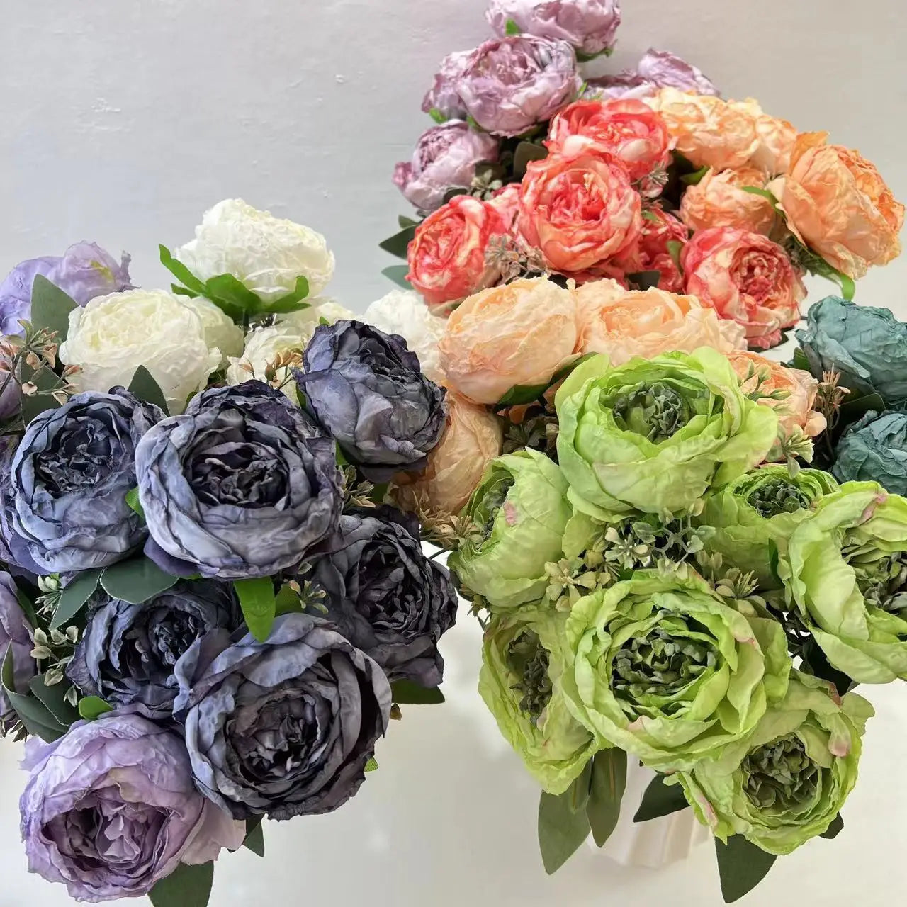 fleurs artificielles bouquet de pivoines pour mariage et décoration - vue 3 sur 13