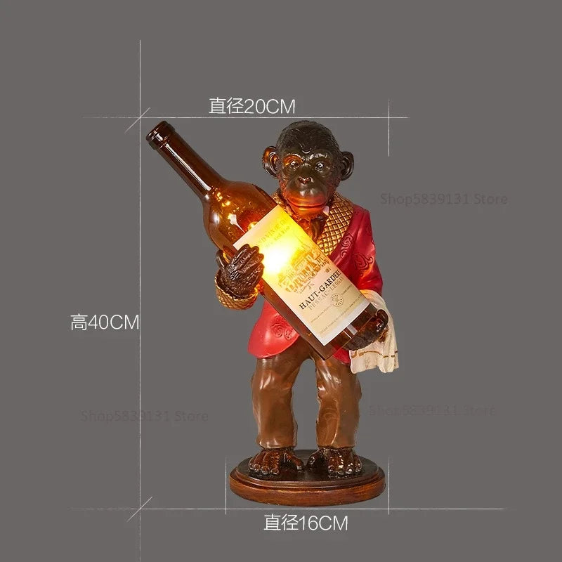 Retro Affenlampe aus Resin für Vintage-Deko und Loft-Stil