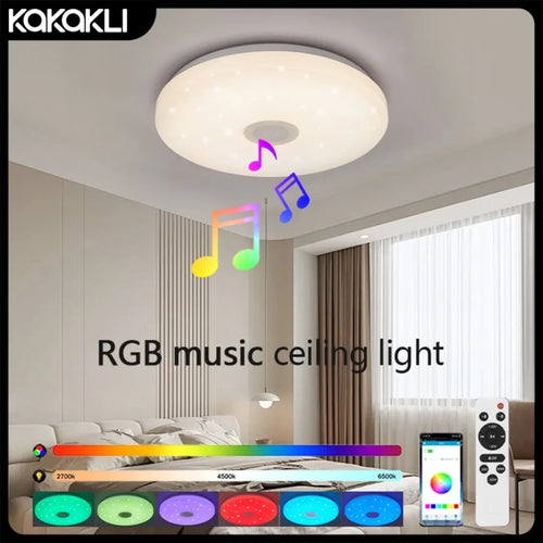 plafonnier led intelligent avec musique et télécommande - vue 2 sur 7
