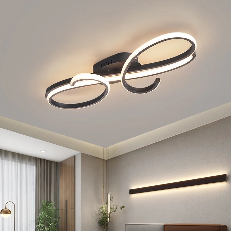 Electroplated Modern LED Chandelier, Suitable For Living Room, Bedroom, Carridor Foyer Study, Indoor Chandelier, Smart Home - vue 3 sur 15