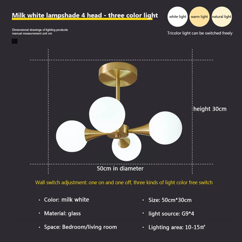 lustre moderne en verre pour un éclairage décoratif intérieur - vue 25 sur 24
