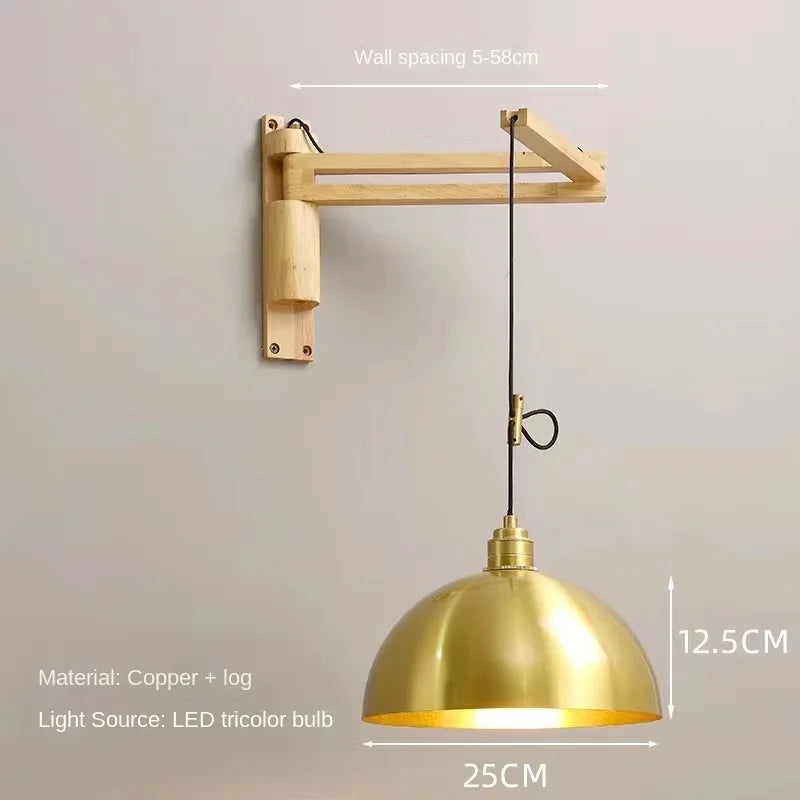 Elegante ausziehbare Wandleuchte aus Kupfer für verschiedene Räume - vue 11 sur 23