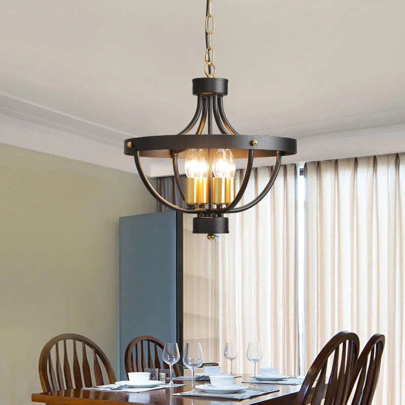 lustre géométrique moderne de ferme éclairage suspendu rustique - vue 3 sur 8