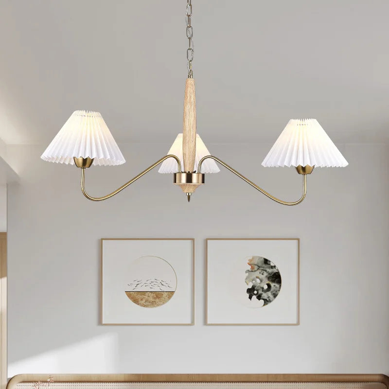 Eleganter Holz-Kronleuchter für Küche und Kochinsel Pendelleuchte - vue 4 sur 8