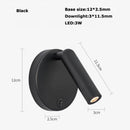 applique murale led rotative avec interrupteur pour lecture