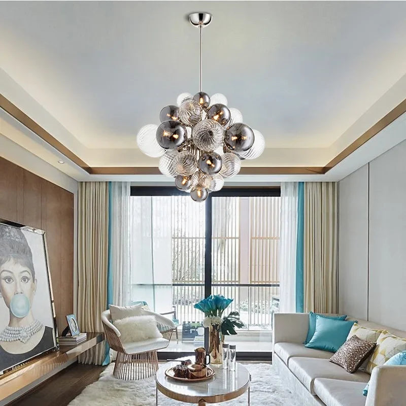 Scandinavia Designer Hanging Rod Pendant Light Ceiling Chandelier Suspension Lamp for Living Room Bedroom - vue 4 sur 9