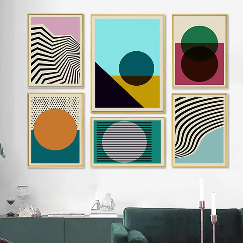 peintures abstraites géométriques modernes pour décoration intérieure