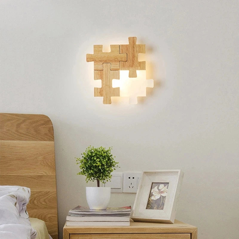 Applique murale LED nordiques en bois massif - vue 3 sur 7